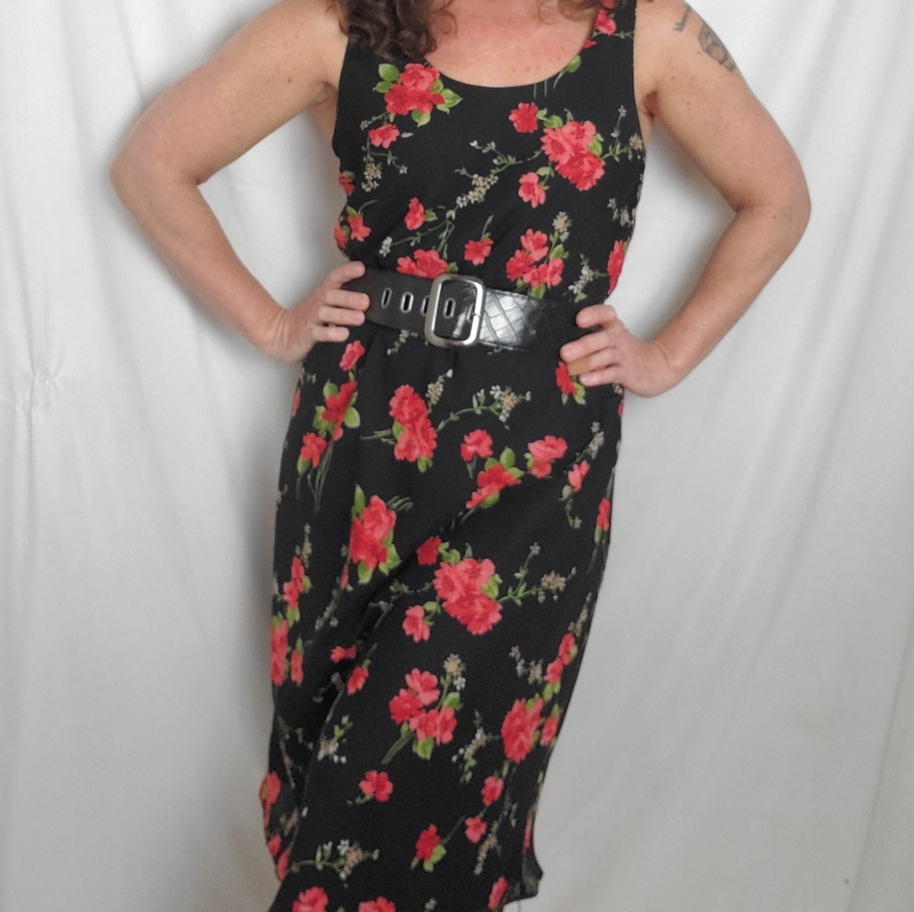 Vintage 1990s M.H.M. Melissa Harper midi floral dress